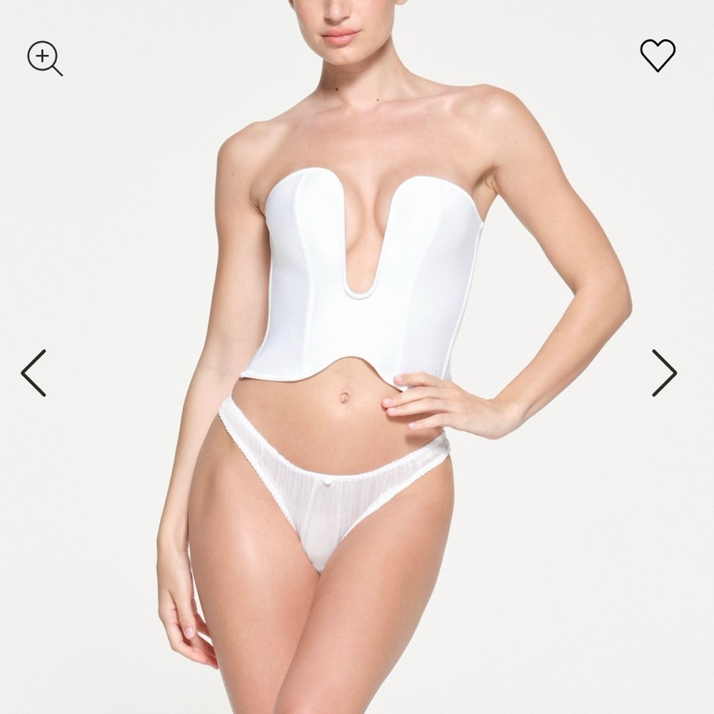 SKIMS Bridal romance satin plunge corset